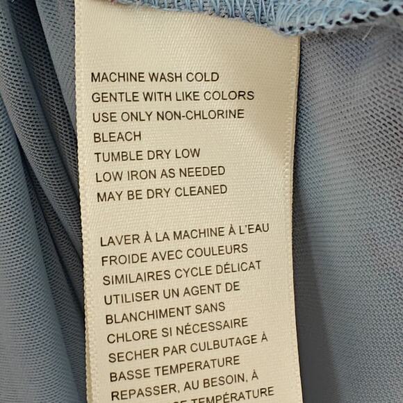 Free People Floral Carmel Mesh Midi Dress Size Medium Blue Stretch Side Slits - Picture 10 of 13